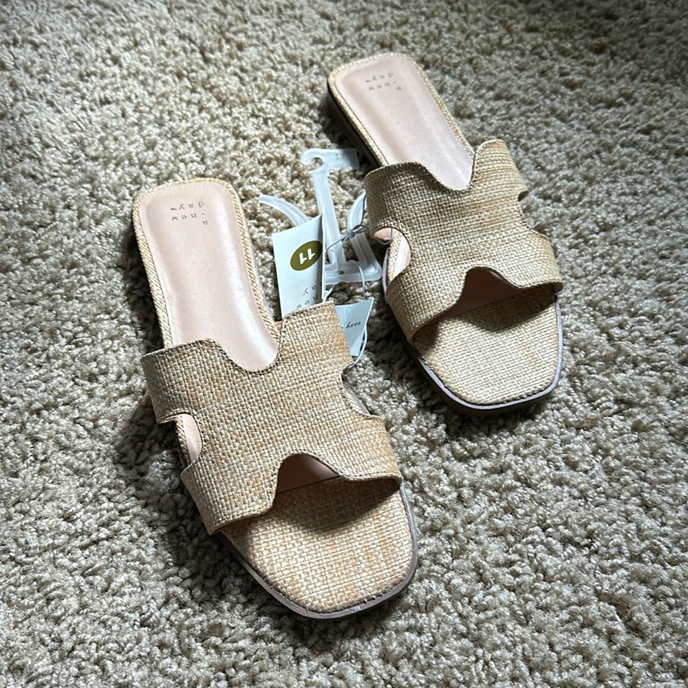 a new day Sandals Slide Easy On Nina Beige Target